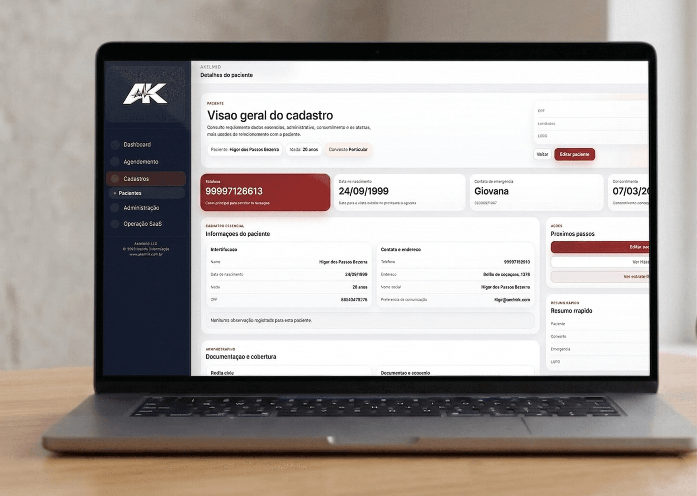 Gestão de Pacientes do AkelMed